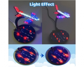 Soldering Practice Kit, DIY 3D Airplane Soldering Project with Flashing LED Lights, Aircraft Electronics Soldering Learning Kit for High School Colleage Education and Desktop Decoration